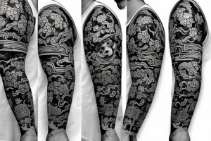 a pug like a traditional japanase warrior tattoo idea