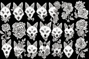 Fox in roses tattoo idea