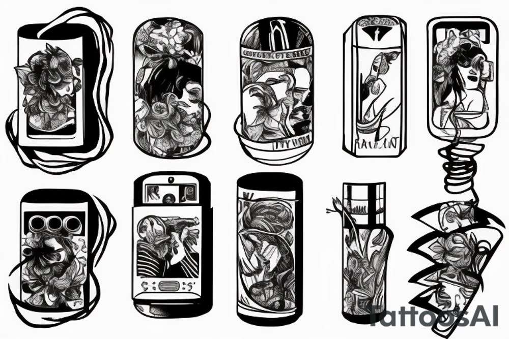 Airplane cigarettes wine phone calls tattoo idea