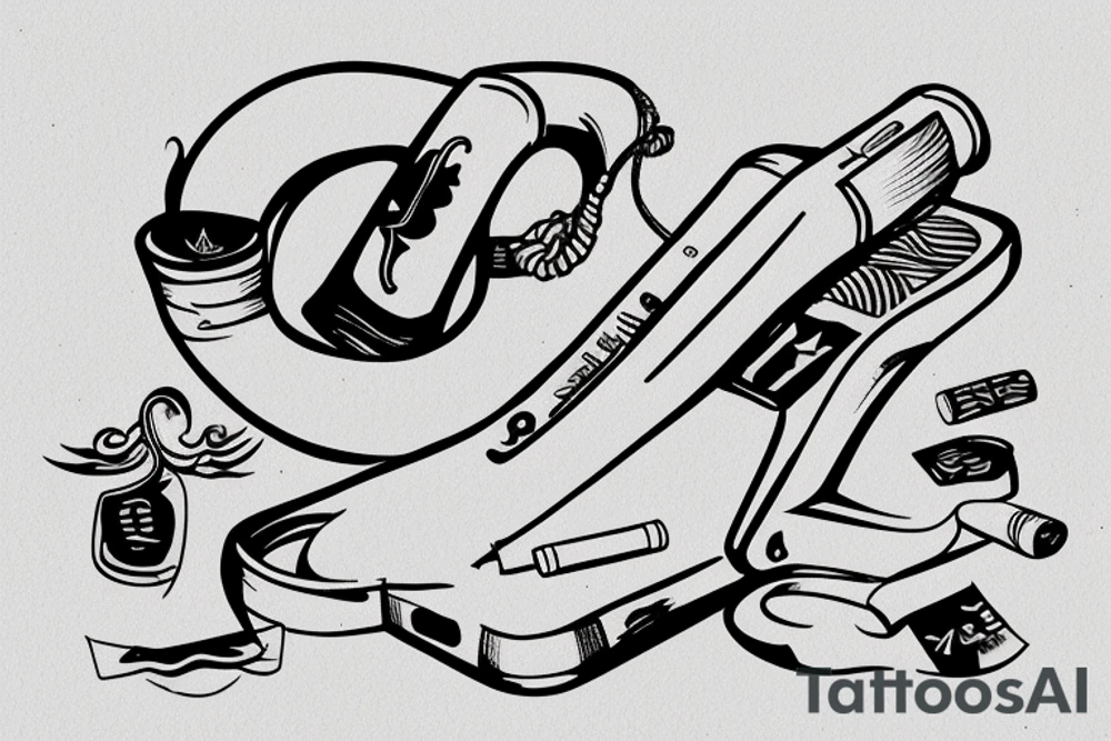 Airplane cigarettes wine phone calls tattoo idea