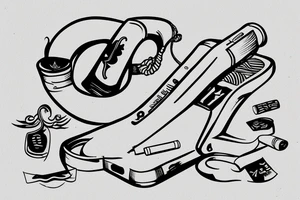 Airplane cigarettes wine phone calls tattoo idea