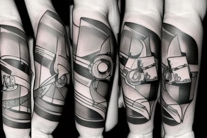 Airplane cigarettes wine phone calls tattoo idea