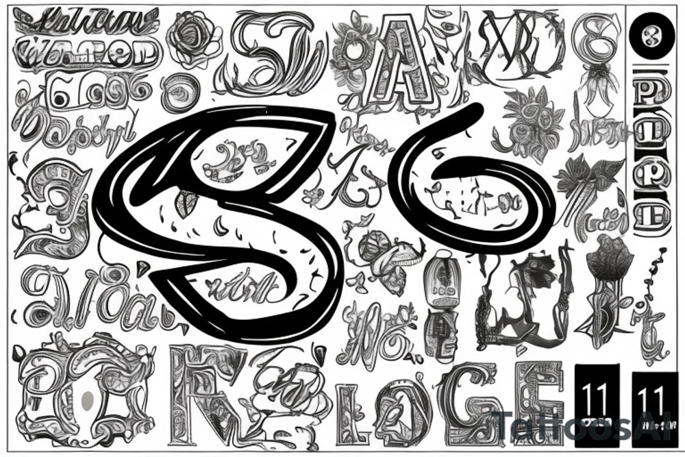 11:11 with the letters P and N tattoo idea
