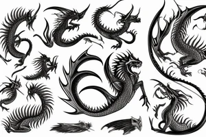red dragon with knight tattoo idea