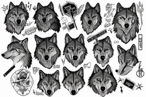 Wolfkopf. Der Wolfkopf ist auf einer Seite ultra Realistisch und auf der anderen Seite sketchy. Der Wolfkopf ist in der Mitte geteilt tattoo idea