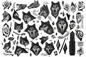 Wolfkopf. Der Wolfkopf ist auf einer Seite ultra Realistisch und auf der anderen Seite sketchy. Der Wolfkopf ist in der Mitte geteilt tattoo idea