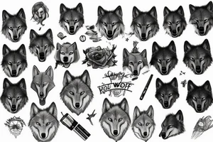 Wolfkopf. Der Wolfkopf ist auf einer Seite ultra Realistisch und auf der anderen Seite sketchy. Der Wolfkopf ist in der Mitte geteilt tattoo idea