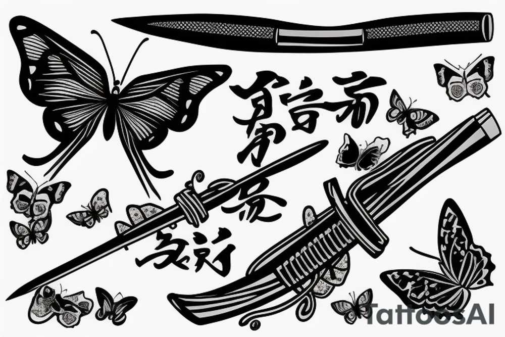 Shinobou Kocho Katana with a Butterfly tattoo idea