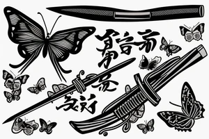 Shinobou Kocho Katana with a Butterfly tattoo idea