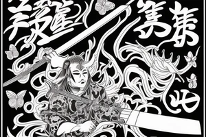 Demon slayer shinobou kocho katana with butterfly tattoo idea