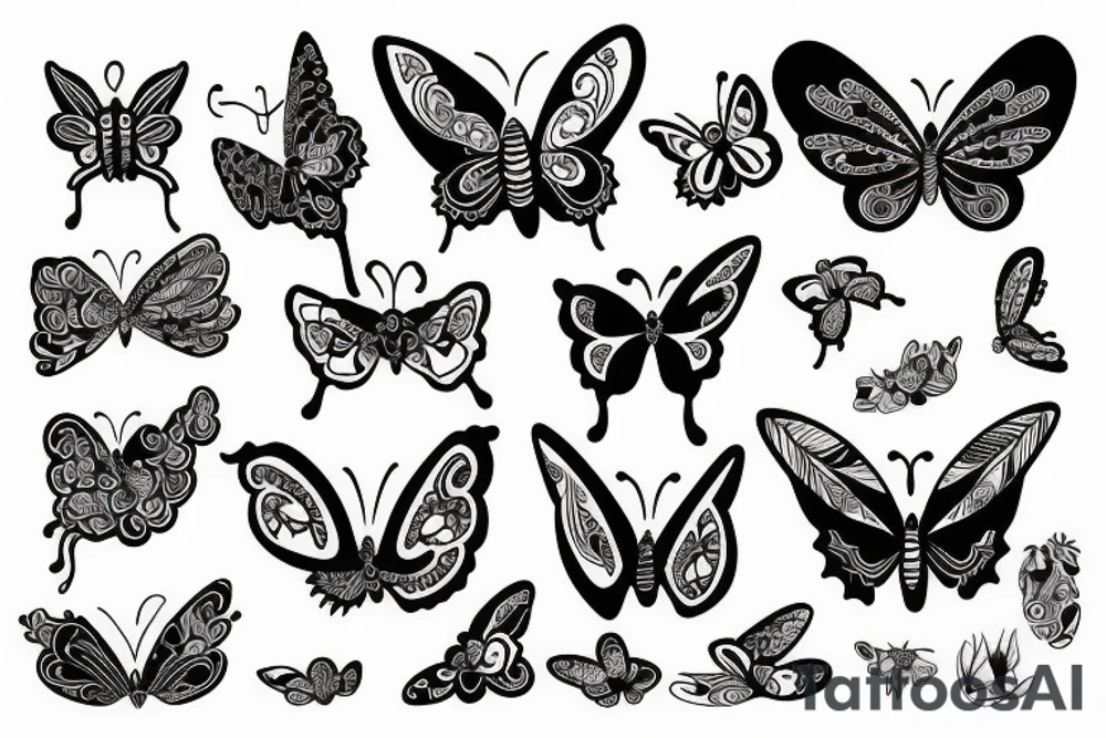 Abstract butterfly with japanese tattoo idea