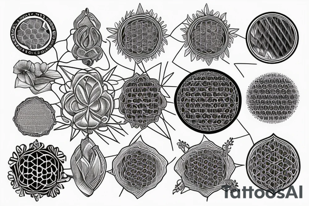 the flower of life breaking through the skin from the inside tattoo idea