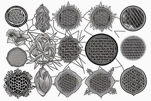 the flower of life breaking through the skin from the inside tattoo idea