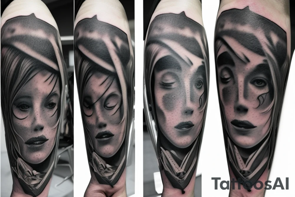 the grief collector looks in the mirror tattoo idea