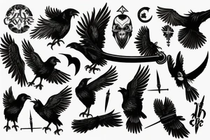 Crow on a sword tattoo idea