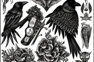 Crow on a sword tattoo idea