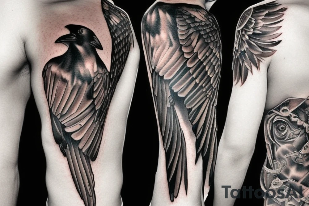 Crow on a sword tattoo idea