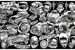 POV automobile drift tattoo idea