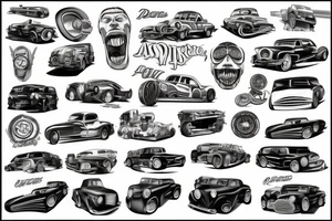 POV automobile drift tattoo idea