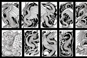 dragon with wings spitting fire tattoo idea
