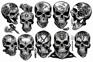 Death overlooking on chest tattoo idea