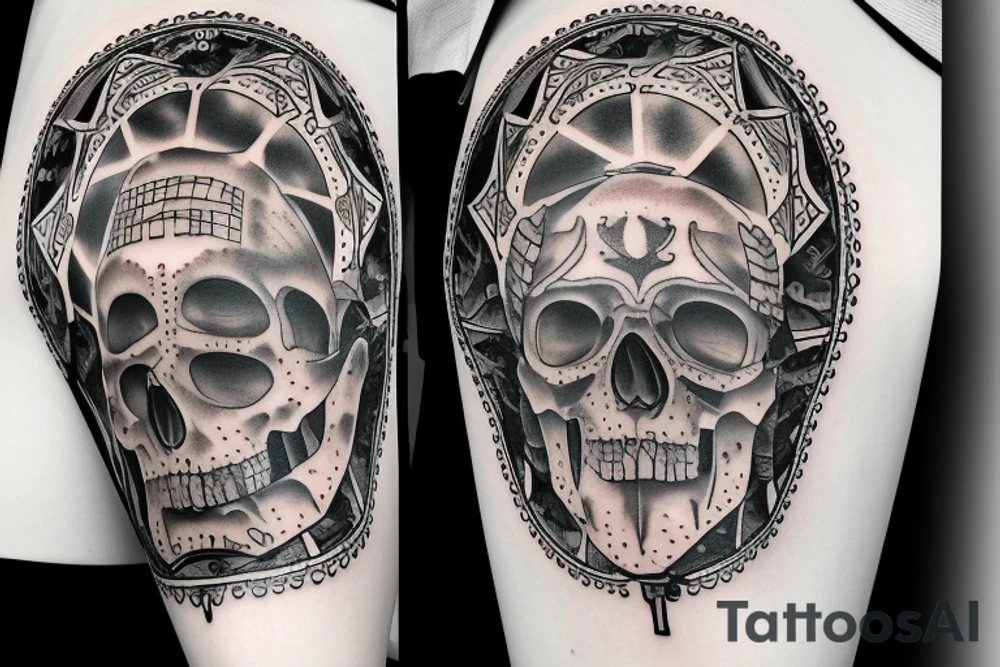 biblical, black and white, realistic tattoo idea