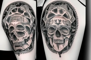biblical, black and white, realistic tattoo idea