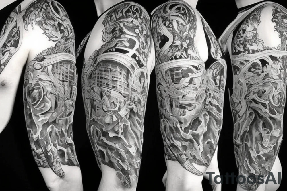 biblical, black and white, realistic tattoo idea