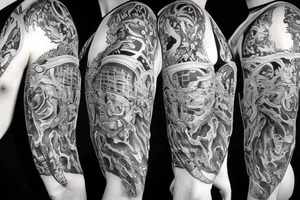 biblical, black and white, realistic tattoo idea
