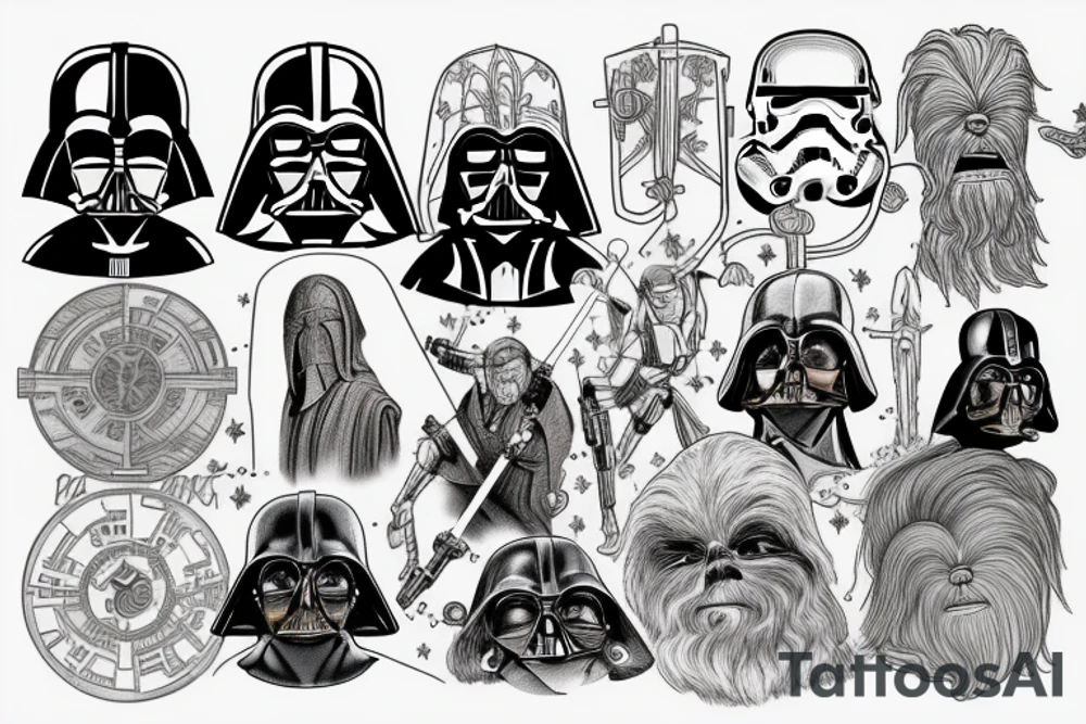 Star Wars with Lord of The Rings tattoo idea