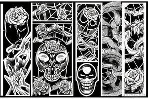 Black, spider, rose tattoo idea