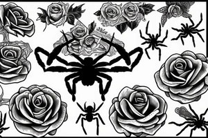spider, rose tattoo idea