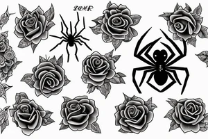 spider, rose, on the chest tattoo idea