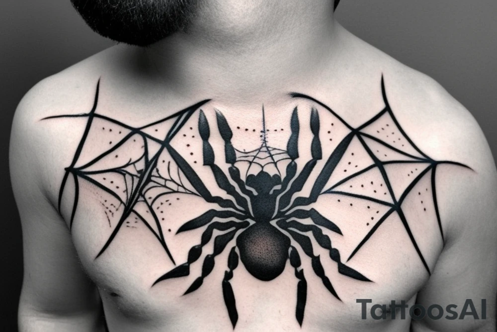 Spider, on the chest tattoo idea