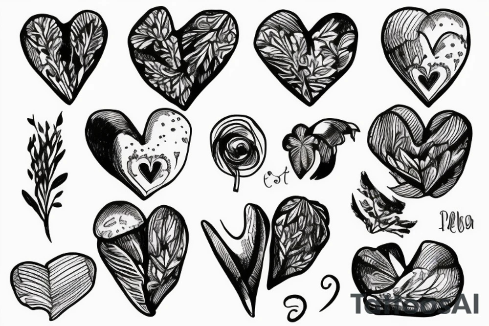 Heart shaped herb tattoo idea
