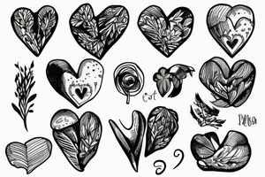 Heart shaped herb tattoo idea