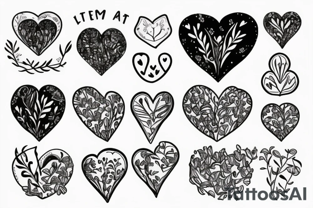 Heart shaped herb tattoo idea