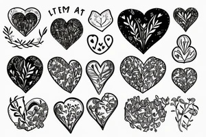Heart shaped herb tattoo idea