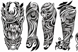 Ancient greek mythology arm sleve tattoo idea