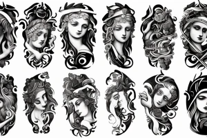 Ancient greek mythology arm sleve tattoo idea