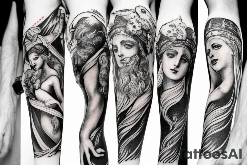 Ancient greek mythology arm sleve tattoo idea Ancient greek mythology arm sleve tattoo idea