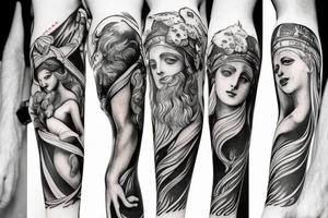 Ancient greek mythology arm sleve tattoo idea