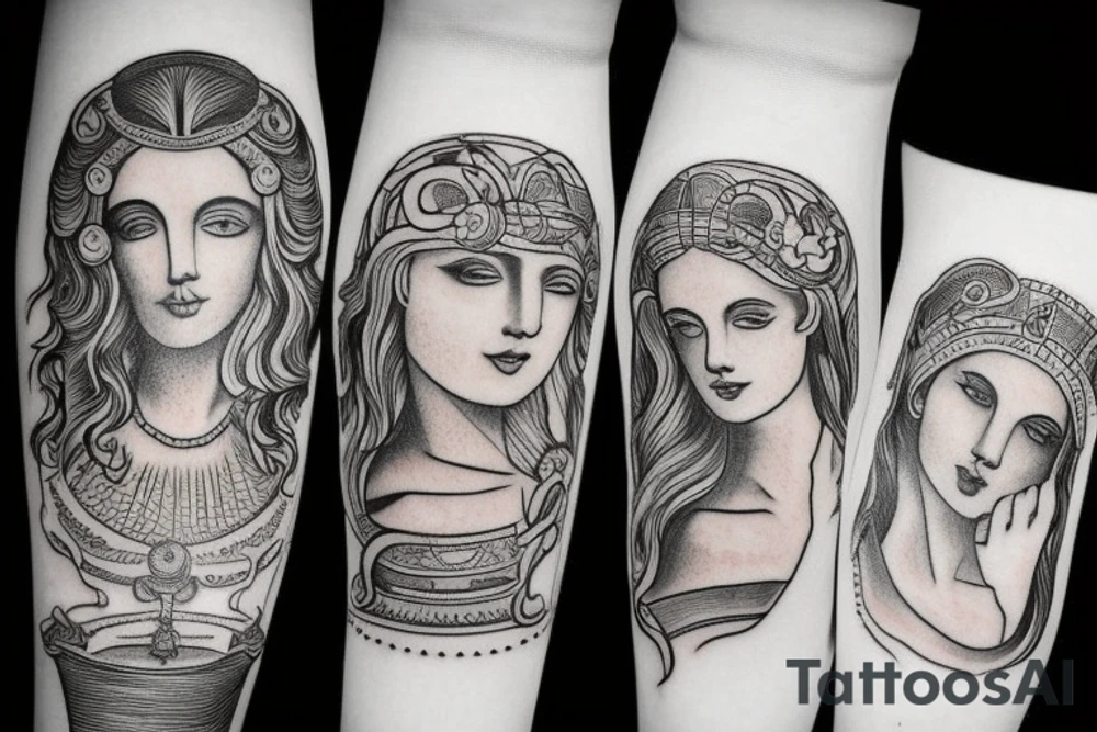 Ancient greek mythology arm sleve tattoo idea