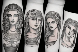 Ancient greek mythology arm sleve tattoo idea