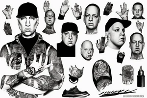 Eminem and Alfred Hitchcock Music to Be Murdered By tattoo idea