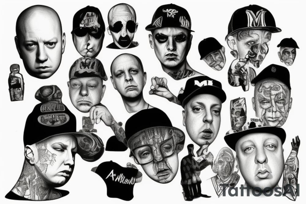 Eminem and Alfred Hitchcock tattoo idea