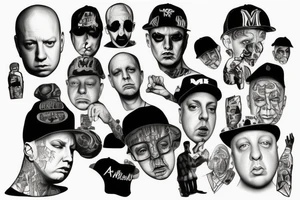 Eminem and Alfred Hitchcock tattoo idea