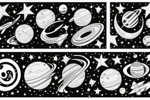 space theme for chest tattoo idea