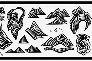 masculine, mountains river in shape of an "S" tattoo idea