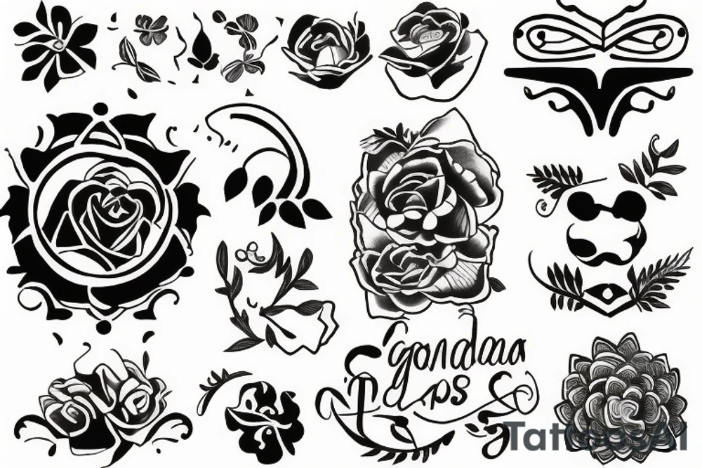 grandparents minimalist tattoo idea